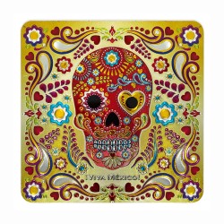 Set de 4 portavasos calavera, típico del día de muertos en México