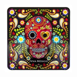 Set de 4 portavasos calavera, típico del día de muertos en México