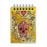 Libreta de apunte con ilustracion de una calavera, típica del día de muertos. Souvenir y recuerdo de México