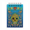 Libreta de apunte con ilustracion de una calavera, típica del día de muertos. Souvenir y recuerdo de México