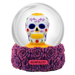 Esfera de Nieve calavera Base Purpura