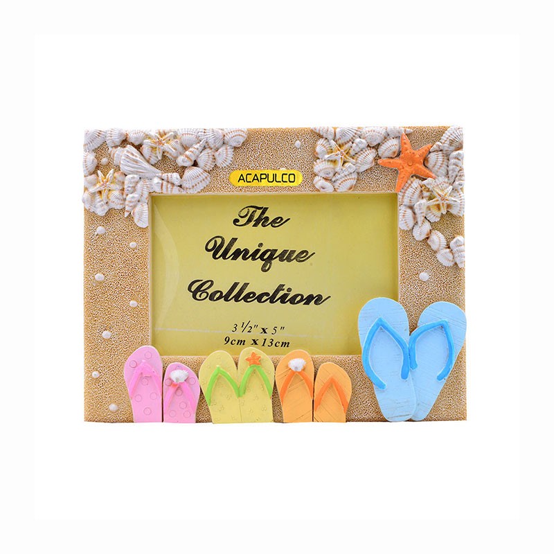 Portaretrato mediano  de resina con acabado Arena e ilustración chancla