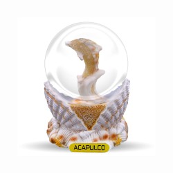 Esfera de resina con concha y delfín