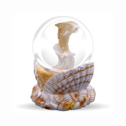 Esfera de resina con concha y delfín