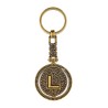 Llavero de latón letra L con Calendario Azteca, souvenir o regalo de Acapulco, Mexico.