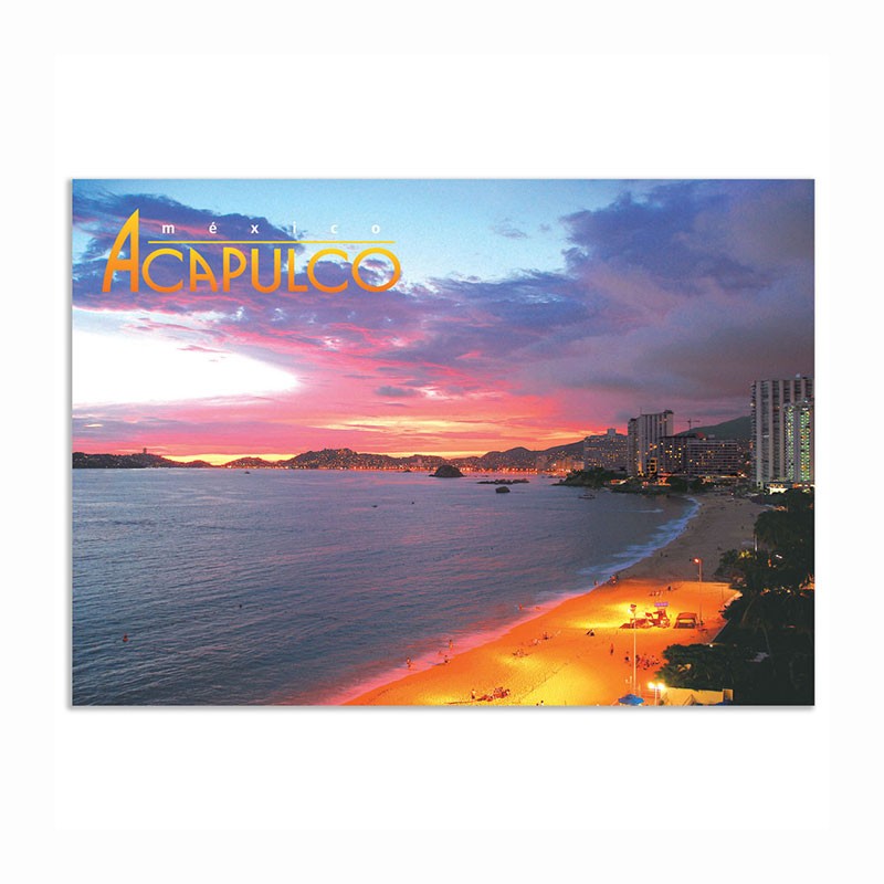 Tarjeta postal souvenir con hermosas vistas de Acapulco, Guerrero, México