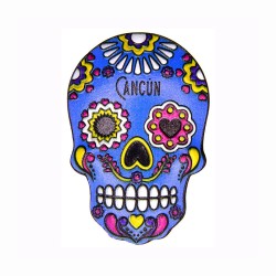 Magneto de Resina en forma de calavera, 6 colores. Souvenir de Cancún, México