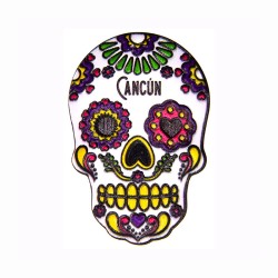 Magneto de Resina en forma de calavera, 6 colores. Souvenir de Cancún, México