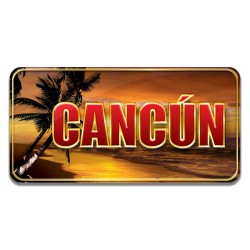 Iman 3D atardecer en Cancun, souvenir y recuerdo de Cancun.