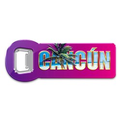 Destapador de metal "Cancun" souvenir y recuerdo de unas vacaciones en Cancun.