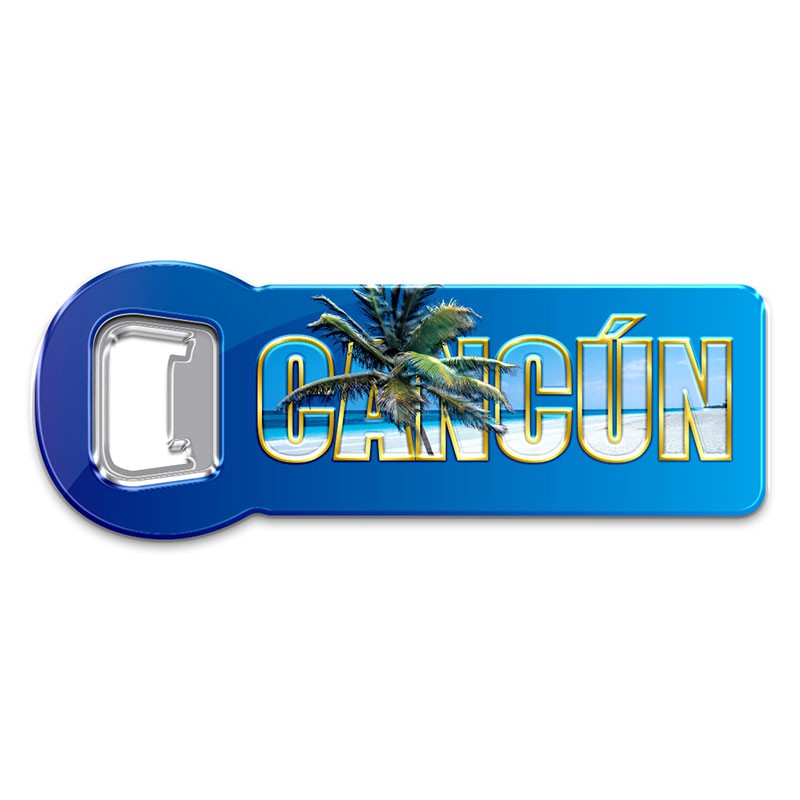 Destapador de metal "Cancun" souvenir y recuerdo, vacaciones, Cancun.