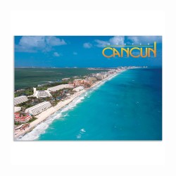 Tarjeta postal de la zona hotelera de Cancún, souvenir y recuerdo de Cancun, México