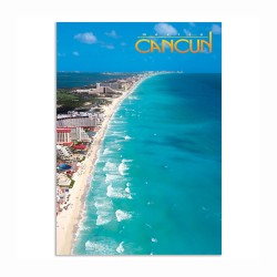 Tarjeta postal de la zona hotelera de Cancún, souvenir y recuerdo de Cancun, México