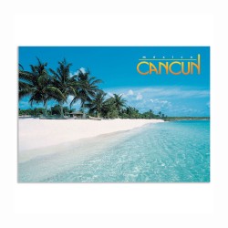 Tarjeta postal de las playas típicas de Cancún, souvenir y recuerdo de Cancun, México