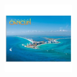 Tarjeta postal de la zona hotelera de Cancún, souvenir y recuerdo de Cancun, México