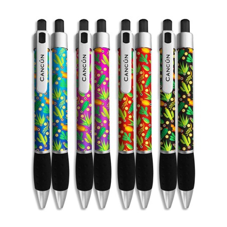 Pluma con Cactus, tipicos de Mexico. Souvenir y recuerdo de Cancún.