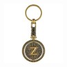 Llavero de latón letra Z con Calendario Azteca, souvenir o regalo de México