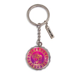 Llavero corcholata de metal calendario Maya, Souvenir de Cancun.