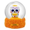 Esfera de nieve Calavera base naranja