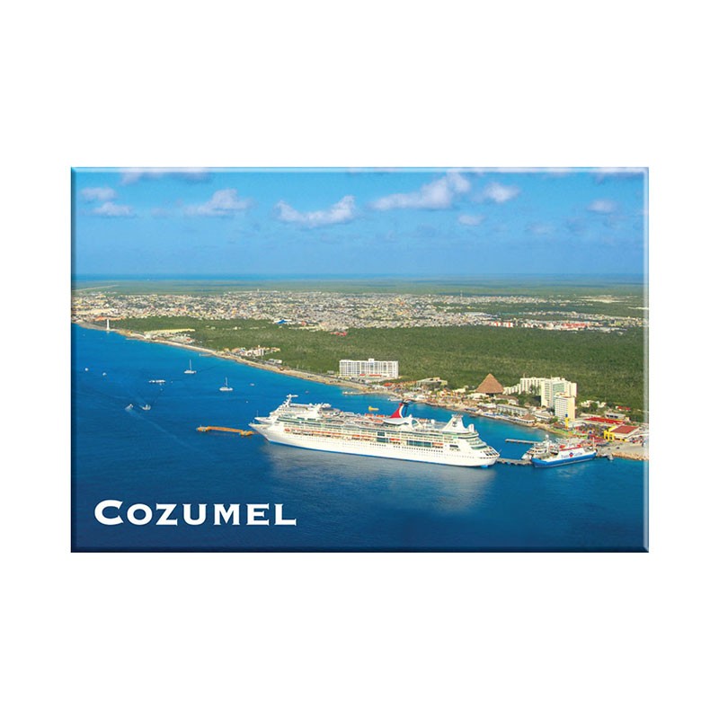 Fotoíman con vista aerea de Cozumel, souvenir y recuerdo de Mexico