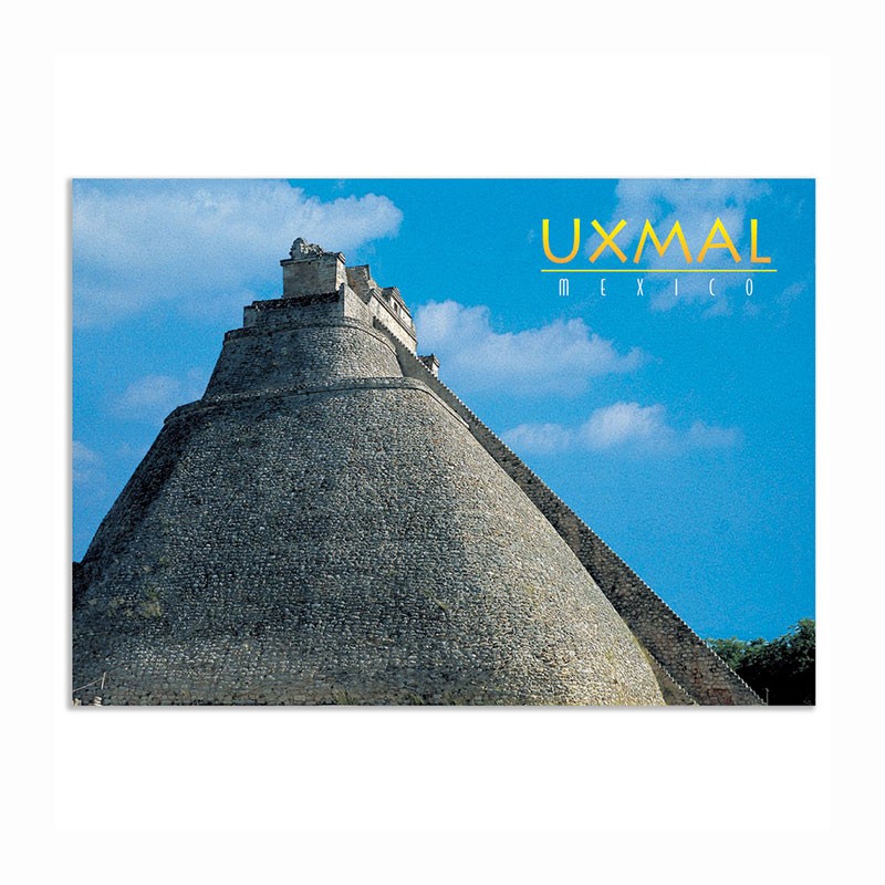 Tarjeta postal con la Pirámide de Chichen Itza, souvenir y recuerdo de Cozumel, Mexico