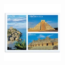 Tarjeta postal Chichen Itza, Tulum, Uxmal, souvenir y recuerdo de Cozumel, Mexico