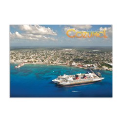 Tarjeta postal del centro y del muelle Punta Langosta, souvenir y recuerdo de Mexico