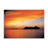 Tarjeta postal de un cruceros a la puesta de sol, souvenir y recuerdo de Cozumel, Mexico