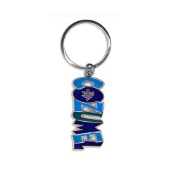 Llavero de metal con el nombre de Cozumel. Souvenir de Cozumel, Mexico