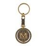 Llavero de laton letra M con Calendario Azteca, souvenir o regalo de Cozumel Mexico