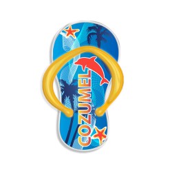 Magneto de acrílico chancla. Souvenir y recuerdo de Cozumel, Mexico