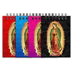 Libreta de apunte con la ilustracion de la Virgen de Guadalupe. Souvenir y recuerdo emblemático de Guadalajara, México.