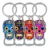 Llavero destapador de metal en forma de calavera. Souvenir de Guadalajara, México.