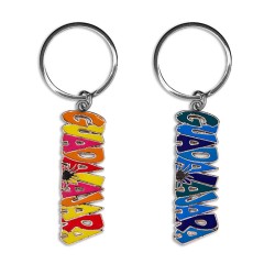 Llavero de metal con el nombre de Guadalajara. Souvenir de Mexico.