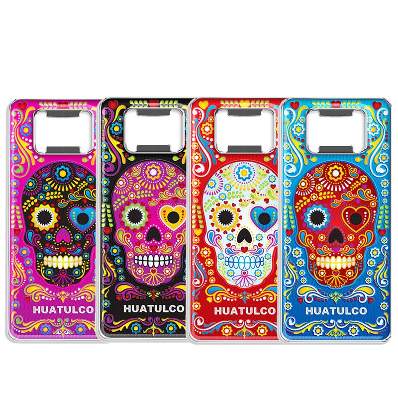 Magneto destapador de metal con calavera