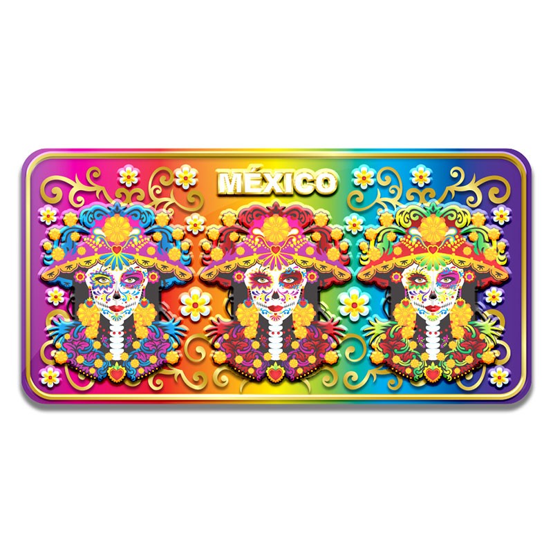 Iman relieve 3D catrina, Dia de Muertos, souvenir de  Huatulco.
