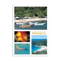 Varias vistas de playa La Entrega, souvenir y recuerdo de  México