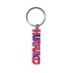 Llavero de metal con el nombre de Huatulco.  Souvenir de Huatulco, Mexico