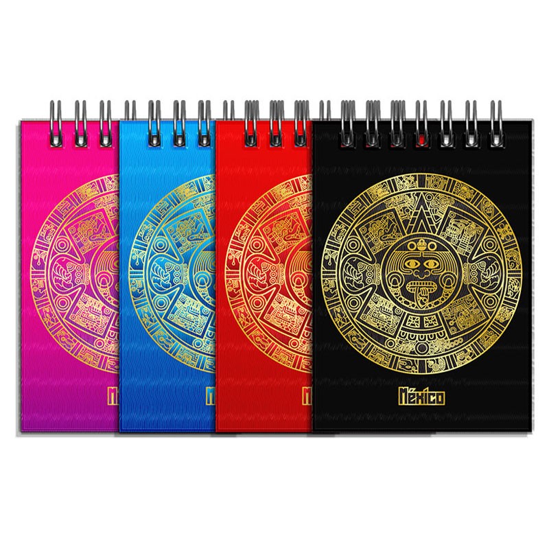 Libreta de apunte con la ilustracion del Calendario Azteca. Souvenir y recuerdo de Isla Mujeres, México.