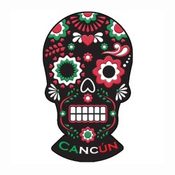 Magneto pvc calavera, tradición del día de Muertos en Mexico, souvenir y recuerdo de Isla Mujeres.