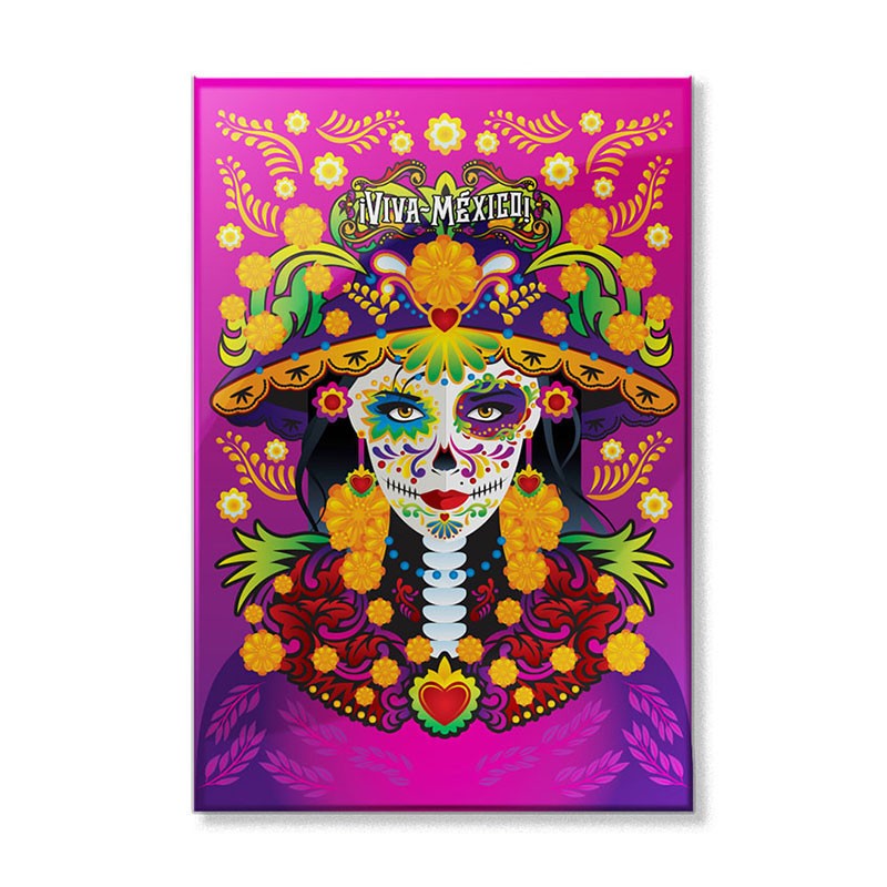 Fotoíman catrina rosa, Dia de Muertos, souvenir de Isla Mujeres.