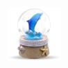 Esfera de resina con acabado arena y delfín, souvenir y recuerdo de Isla Mujeres, Mexico.