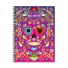Libreta grande con ilustracion de una calavera, típica del día de muertos en México. Souvenir y recuerdo de Isla Mujeres