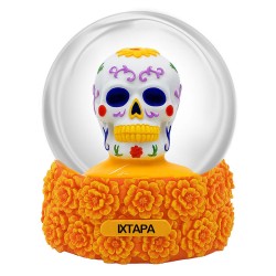 Esfera de nieve Calavera naranja