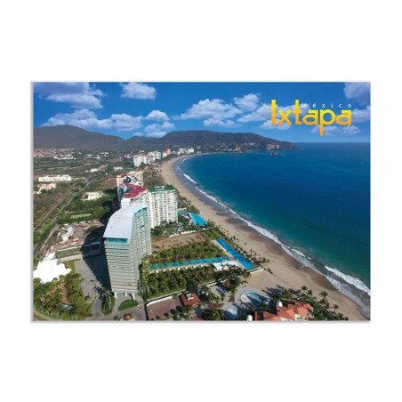 Tarjeta postal de la Zona Hotelera de Ixtapa, souvenir y recuerdo de México