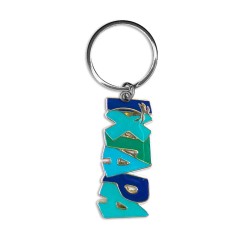 Llavero de metal con el nombre de Ixtapa. Souvenir de Ixtapa, México