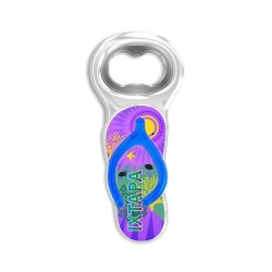 Destapador de acrílico en forma de chancla. Souvenir de Ixtapa, México