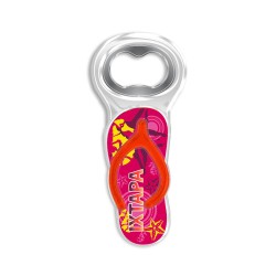 Destapador de acrílico en forma de chancla. Souvenir de Ixtapa, México