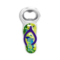 Destapador de acrílico en forma de chancla. Souvenir de Ixtapa, México