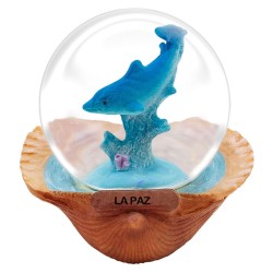 Souvenir de fauna marina en La Paz, México - Esfera de nieve con delfín